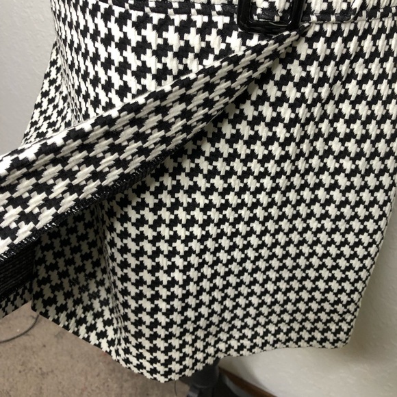 WHBM black white drop waist houndstooth skirt dress size 8 - Picture 9 of 16